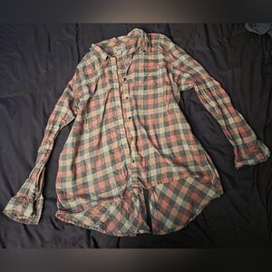 Plaid Button-Up Shirt